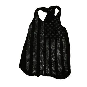 Pure Barre Black American flagTank Top